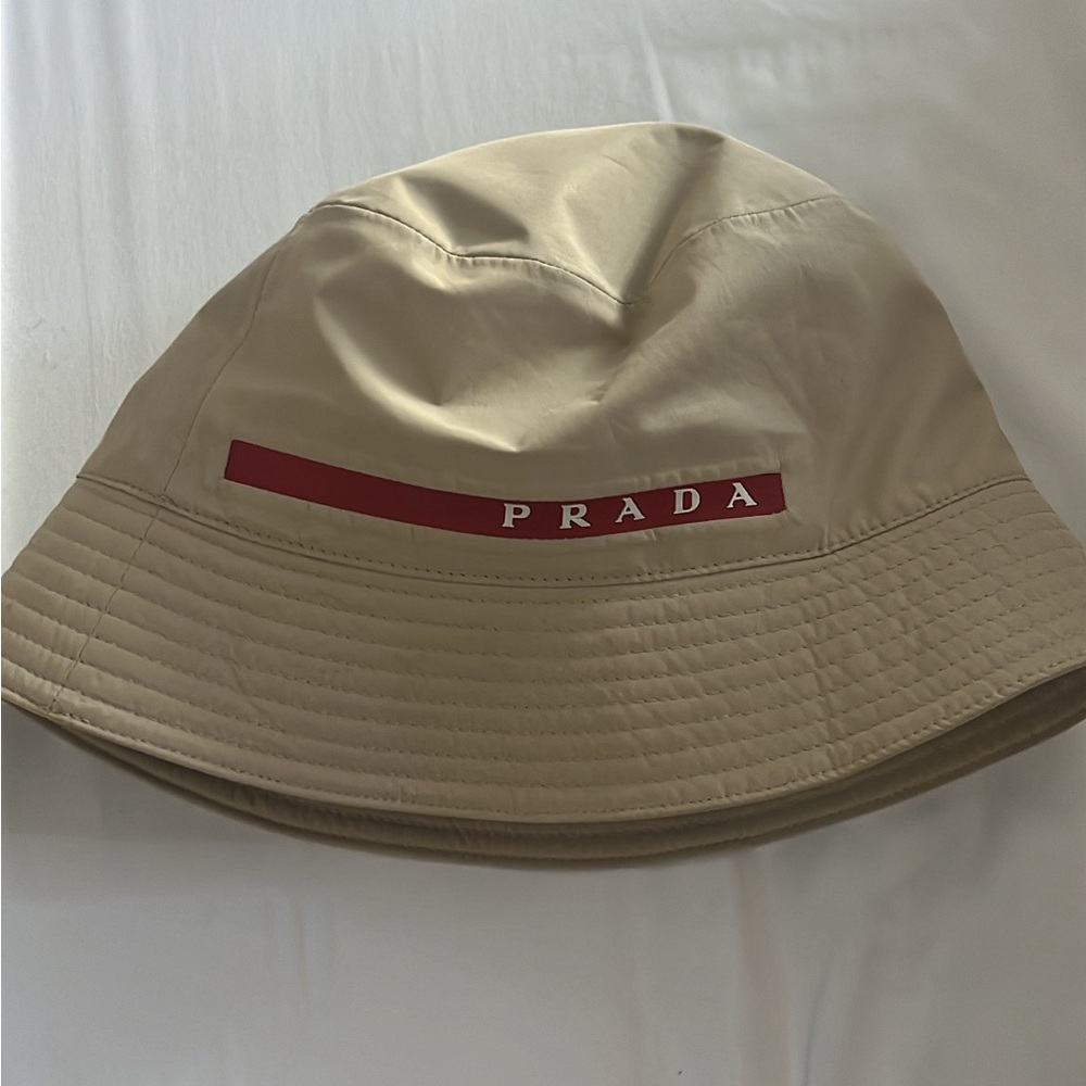 Prada Cream and Black Bucket Hat
